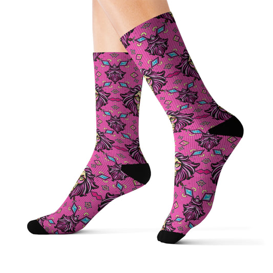 Sublimation Socks, Leo, Zodiac v1, Jewel Pattern