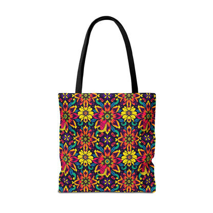 Tote Bag, (AOP), Capricorn, Zodiac, Flower Pattern