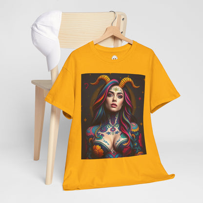 Unisex Heavy Cotton T-Shirt, Capricorn, Zodiac, Sexy Art