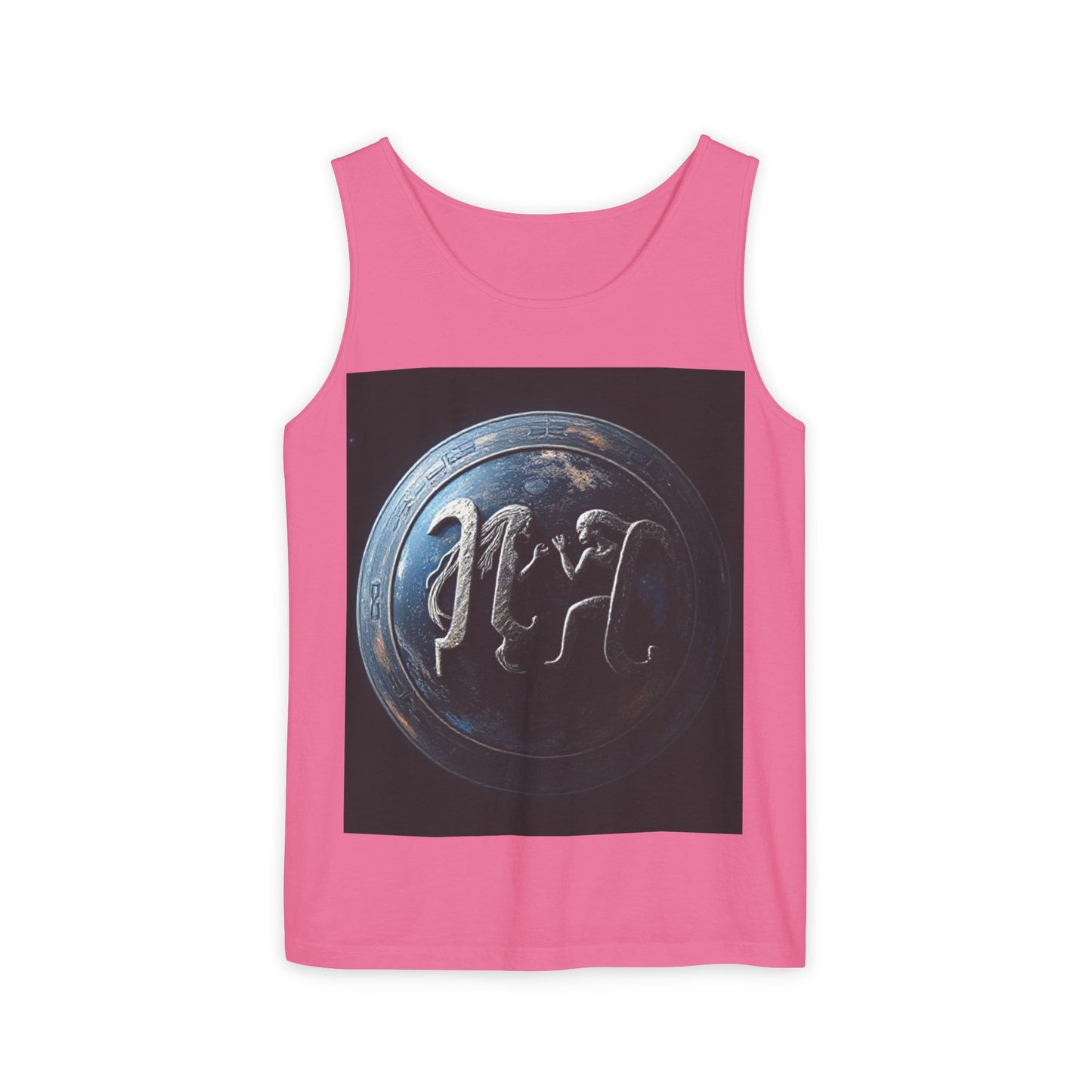 Unisex Garment-Dyed, Tank Top, Gemini Design, Space Symbol , 100% US cotton