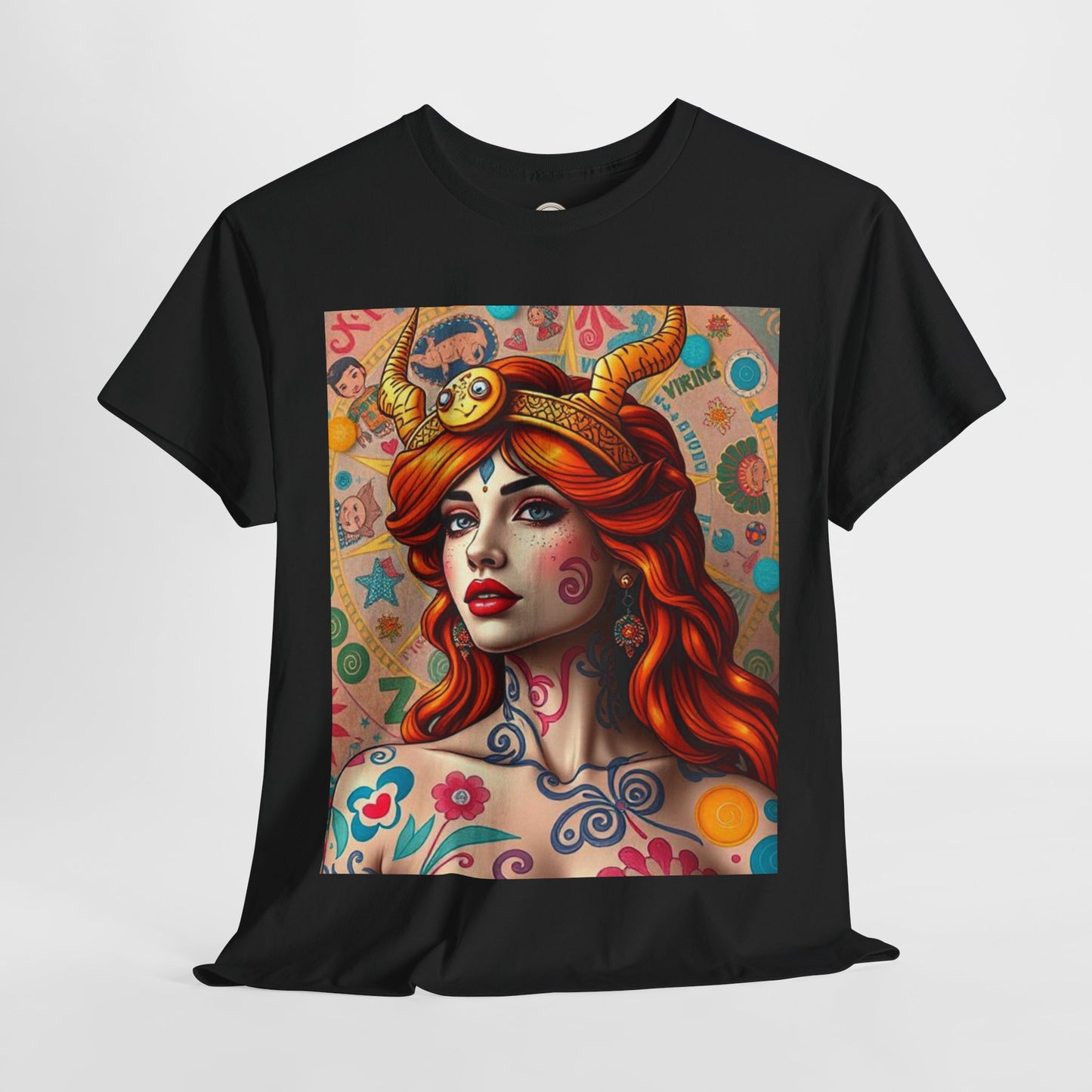 Unisex Heavy Cotton T-Shirt, Virgo, Zodiac v1, Sexy Art