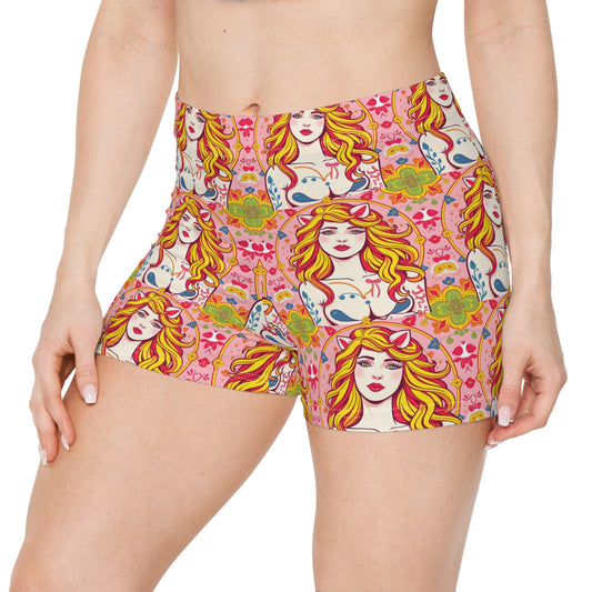 Women's Shorts, (AOP), Leo, Zodiac v3, Sexy Pattern
