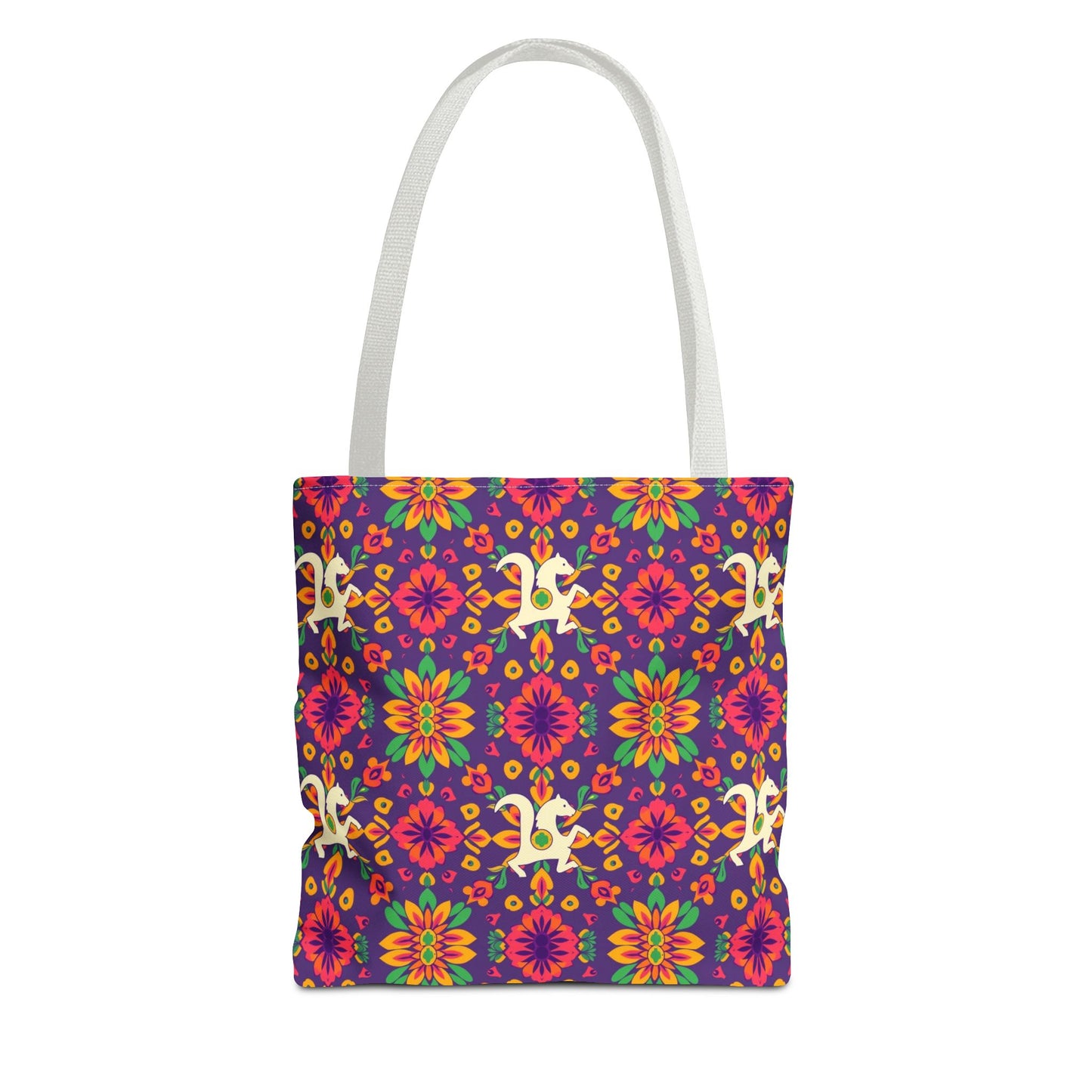 Tote Bag (AOP), Aquarius, Zodiac v2, Flower Pattern