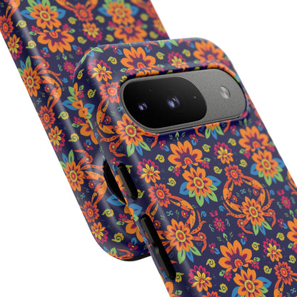 Tough Cases, Cancer, Zodiac, Flower Pattern