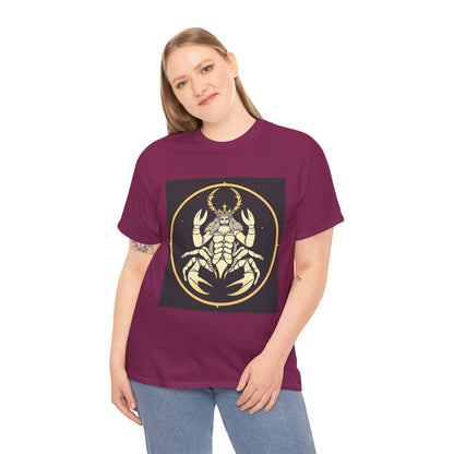 Unisex Heavy Cotton T-Shirt, Scorpio King, Print Art, Zodiac Design