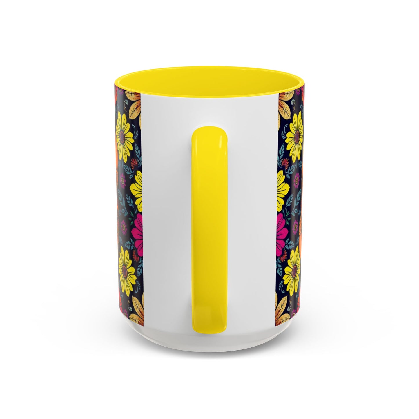 Accent Coffee Mug, Scorpio, Zodiac v3. Flower Pattern, (11, 15oz)