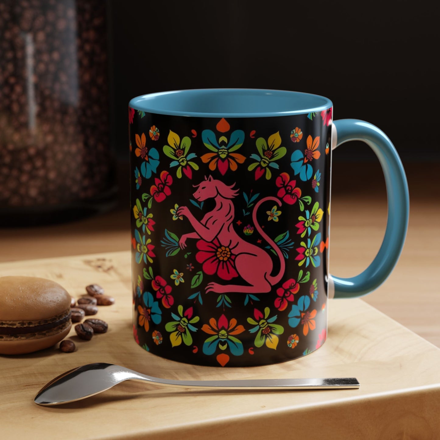Accent Coffee Mug, Zodiac. Virgo, Flower Pattern, (11, 15oz)