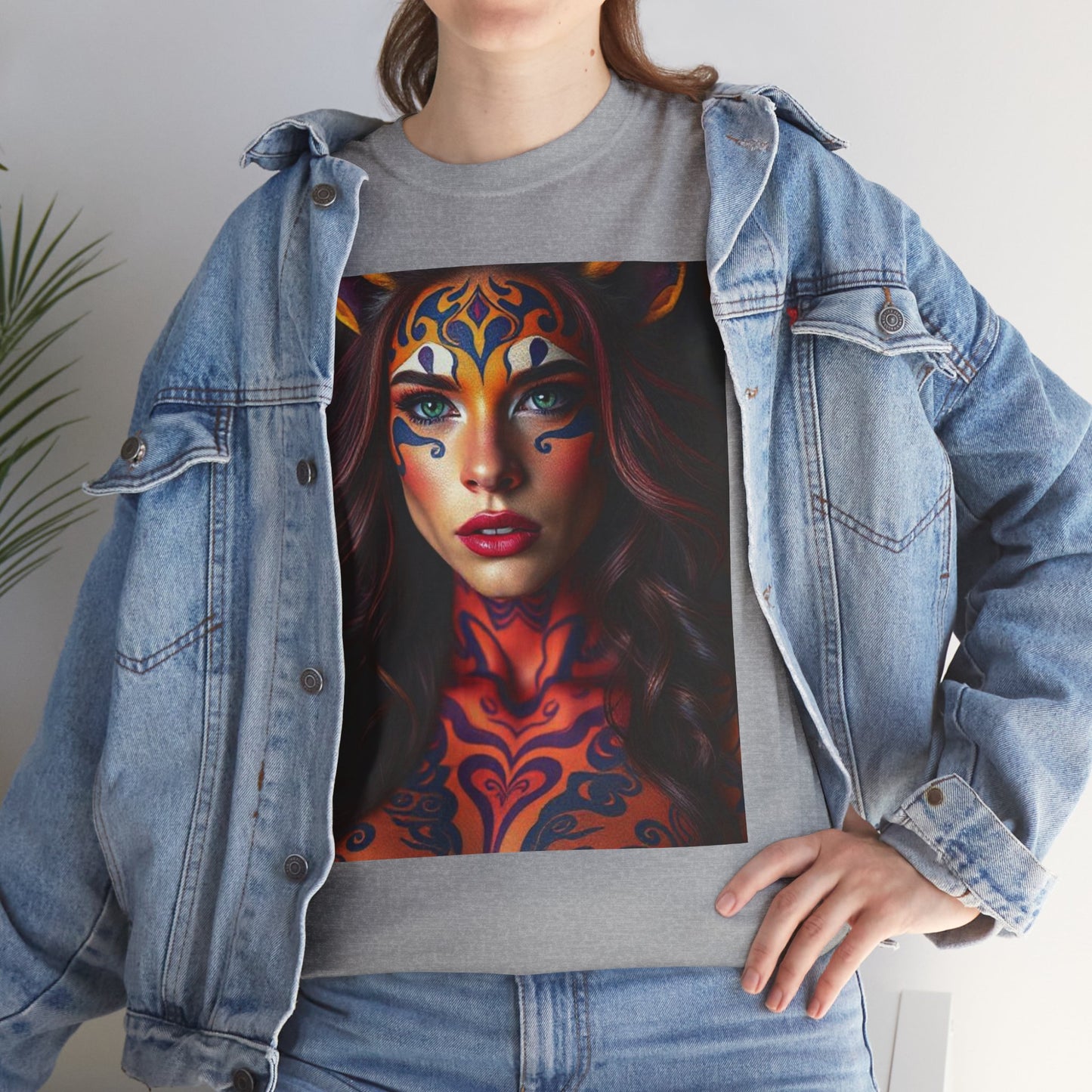 Unisex Heavy Cotton T-Shirt, Leo, Zodiac, Sexy Art