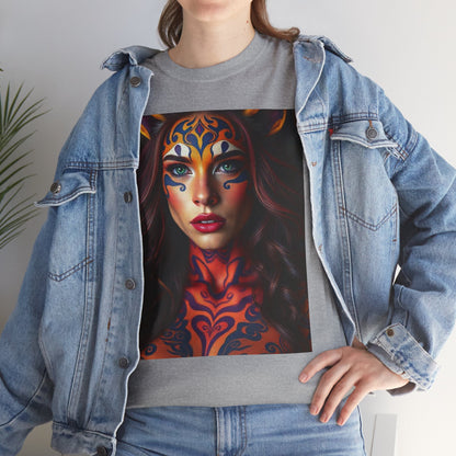 Unisex Heavy Cotton T-Shirt, Leo, Zodiac, Sexy Art