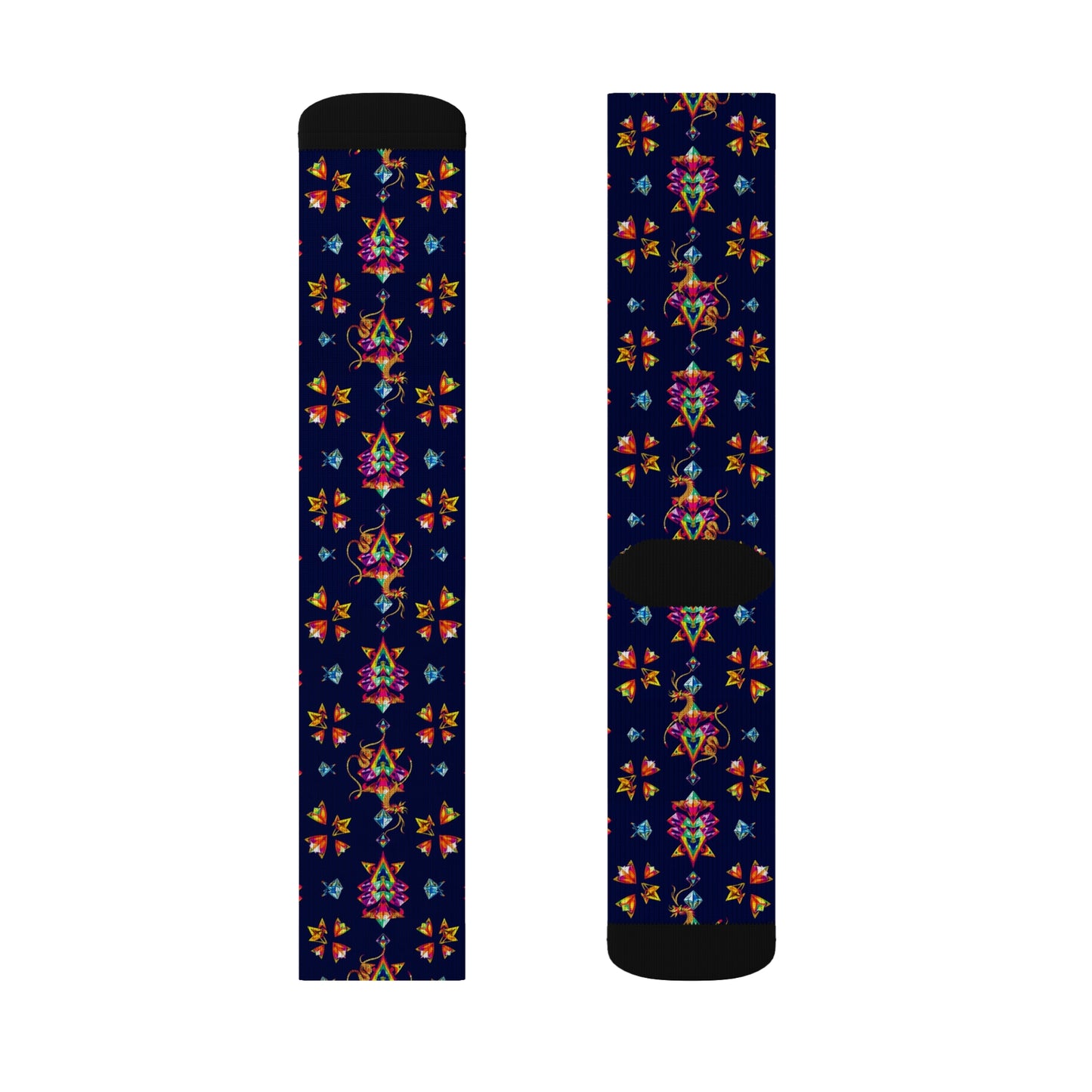Sublimation Socks, Aquarius, Zodiac, Jewel Pattern