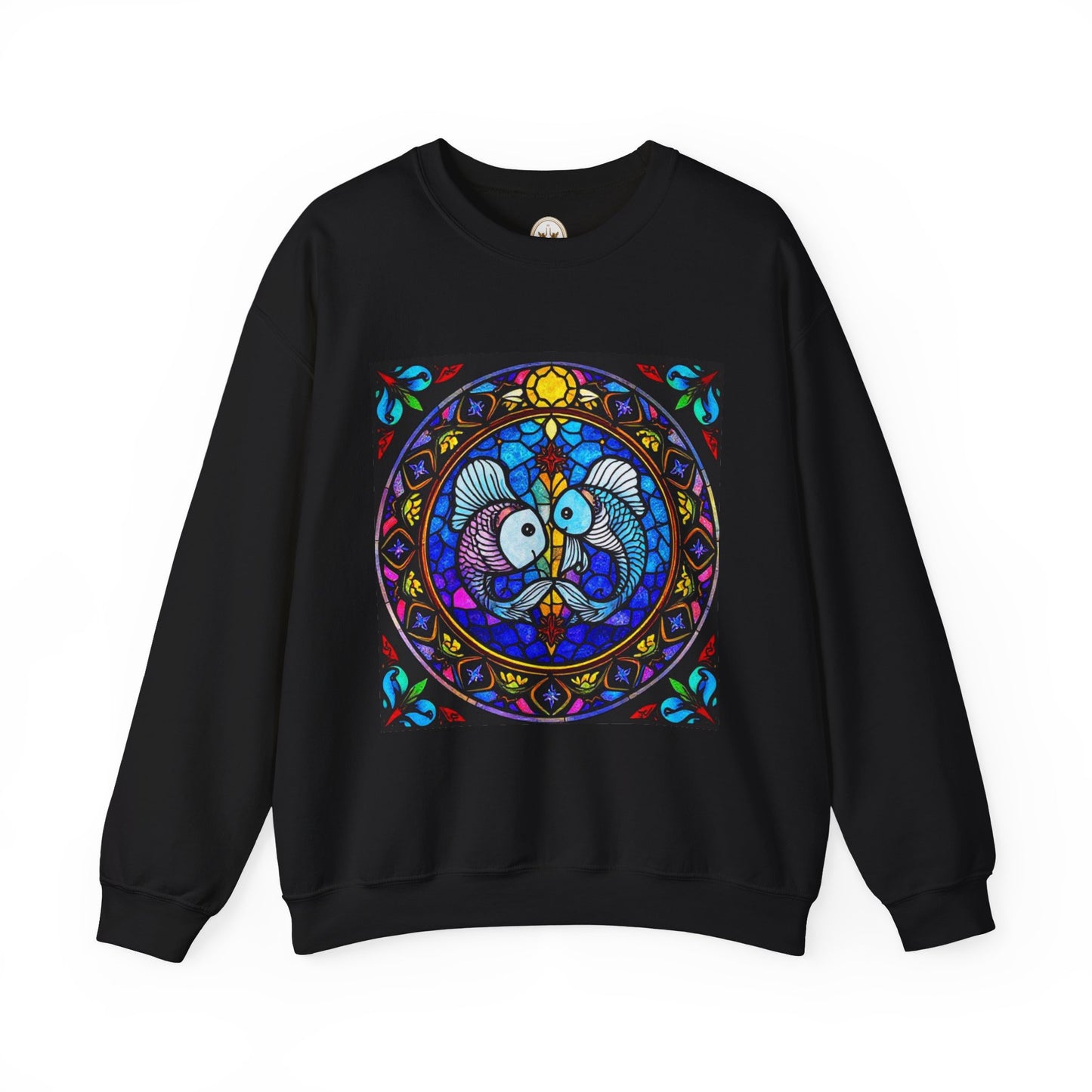 Unisex Heavy Blend™ Crewneck Sweatshirt, Glass, Pisces Zodiac Design