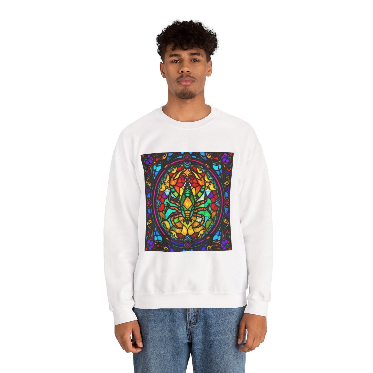Unisex Heavy Blend™ Crewneck Sweatshirt, Glass 1, Scorpio Zodiac Design
