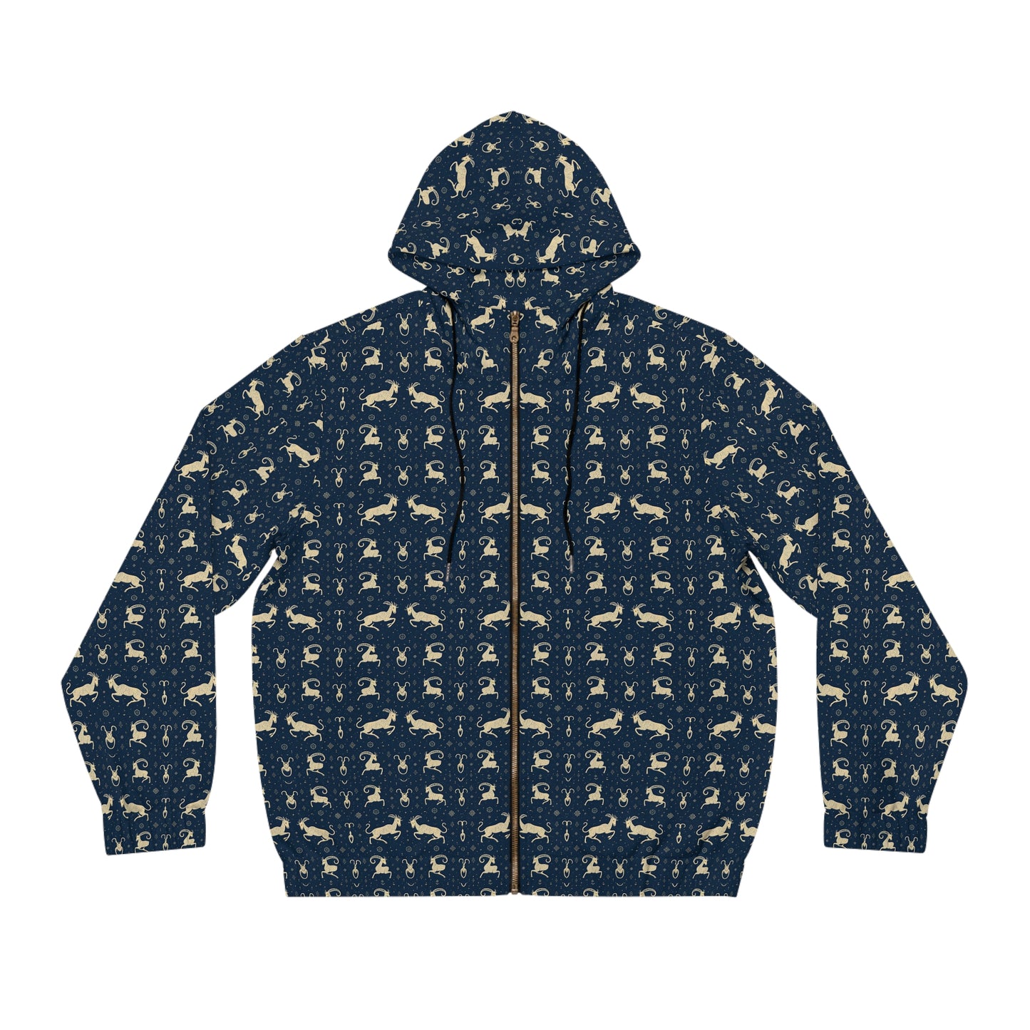 Full-Zip Hoodie (AOP), Capricorn, Zodiac v4, Pattern