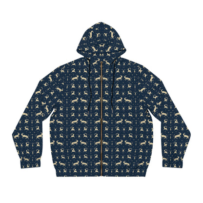 Full-Zip Hoodie (AOP), Capricorn, Zodiac v4, Pattern
