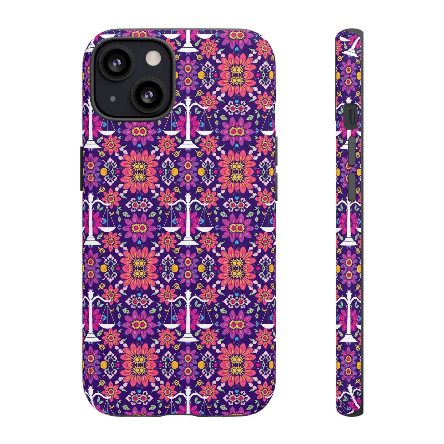 Tough Cases, Libra, Zodiac v4, Flower Pattern
