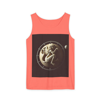Unisex Garment-Dyed, Tank Top, Virgo Design, Planet Symbol, 100% US cotton