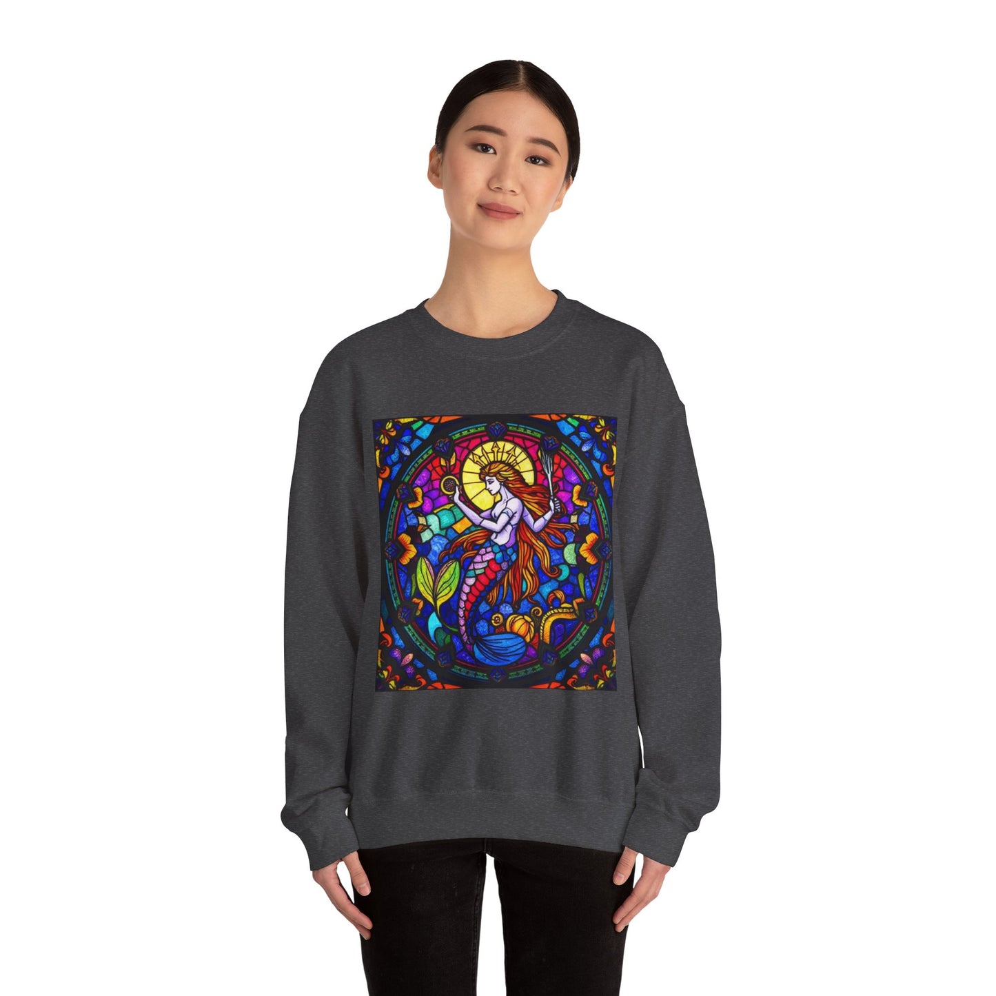 Unisex Heavy Blend™ Crewneck Sweatshirt, Glass 1, Aquarius Zodiac Design