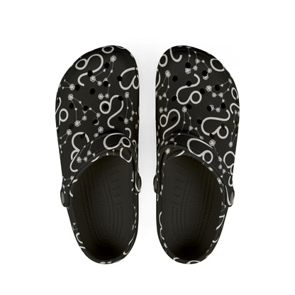 EVA Foam Rubber Shoes (AOP), Material 100% EVA, Leo Zodiac Design