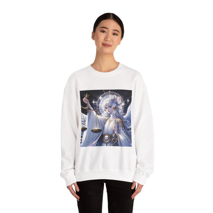 Unisex Heavy Blend™ Crewneck Sweatshirt,anime angel, Libra Zodiac Design