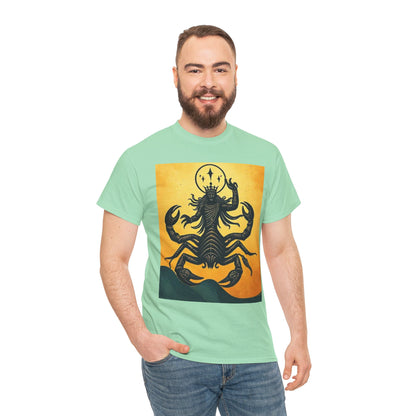 Unisex Heavy Cotton T-Shirt, Scorpion King, Print Art, Scorpio Zodiac Design