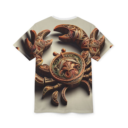 Unisex Cut & Sew T-Shirt (AOP), Artifact Crab, Cancer Zodiac Design, Regular fit, 100% Polyester