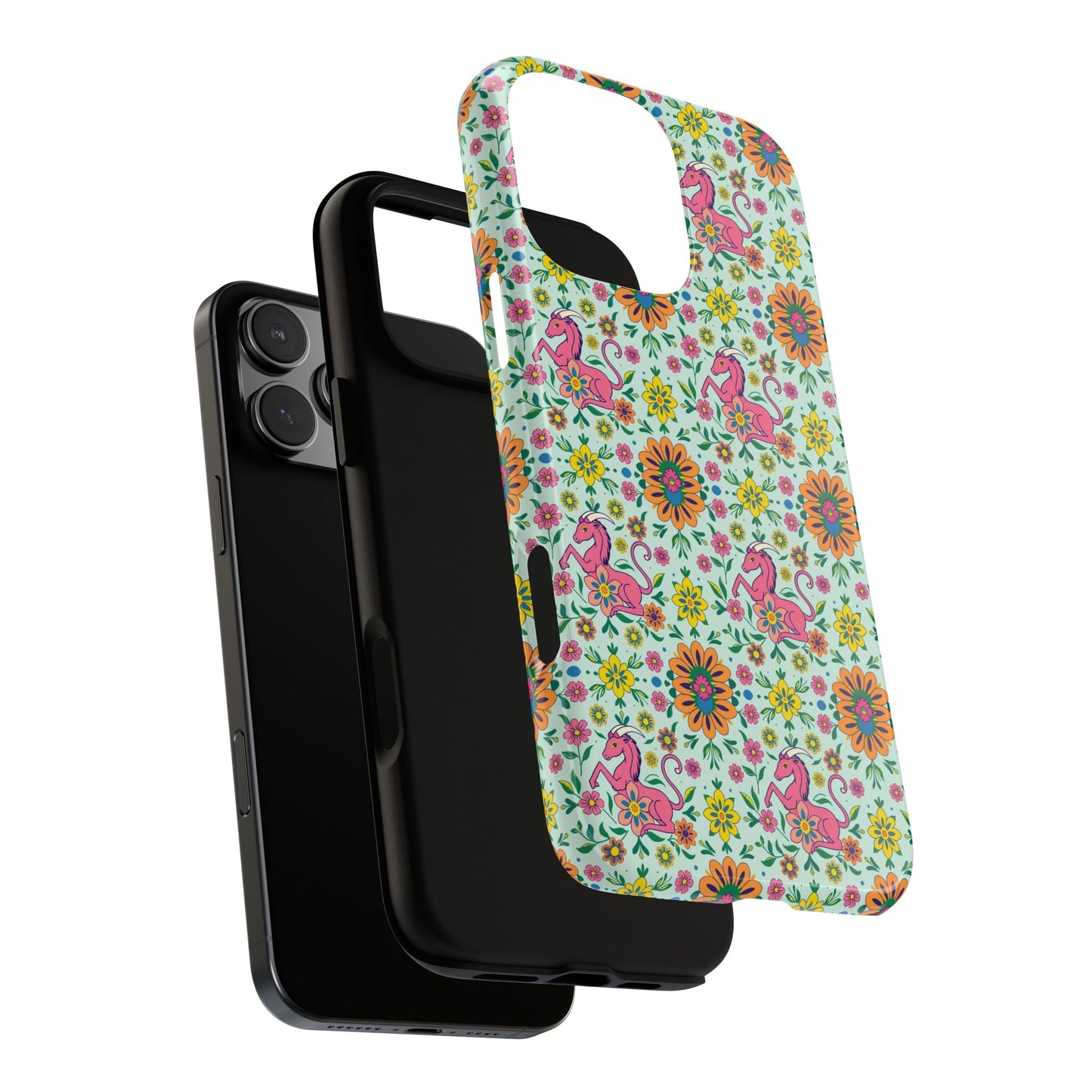 Tough Cases, Aquarius, Zodiac, Flower Pattern