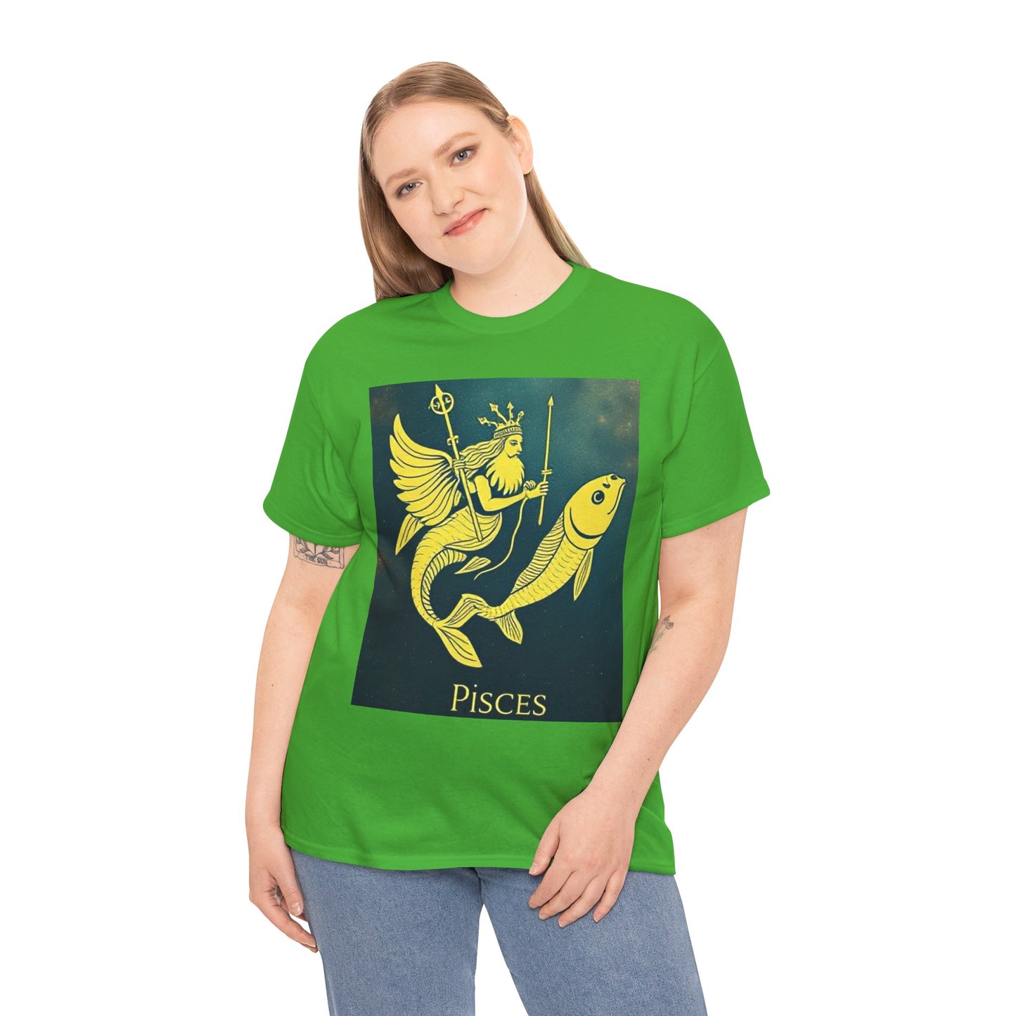 Unisex Heavy Cotton T-Shirt, Pisces Queen, Zodiac Design