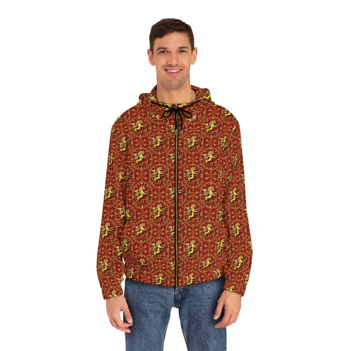 Full-Zip Hoodie (AOP), Sagittarius, Zodiac v1, Pattern