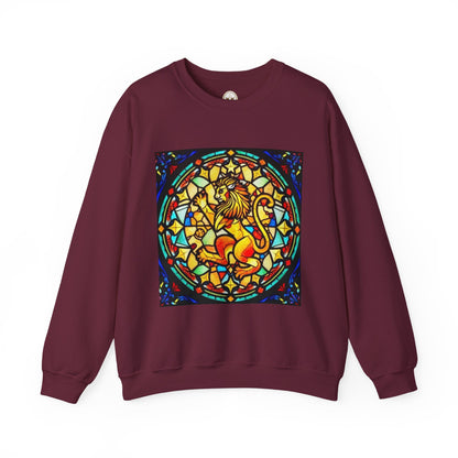 Unisex Heavy Blend™ Crewneck Sweatshirt, Glass 1, Leo Zodiac Design
