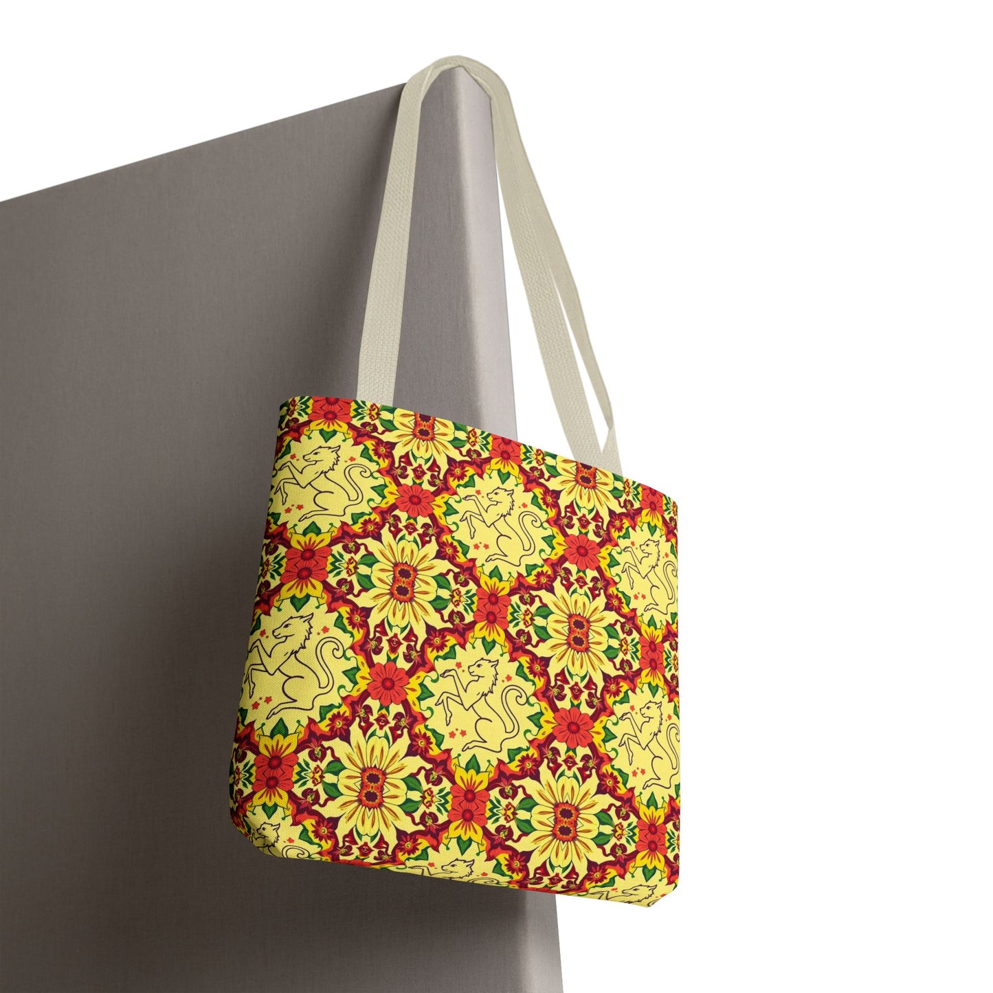 Tote Bag, (AOP), Virgo, Zodiac, Flower Pattern