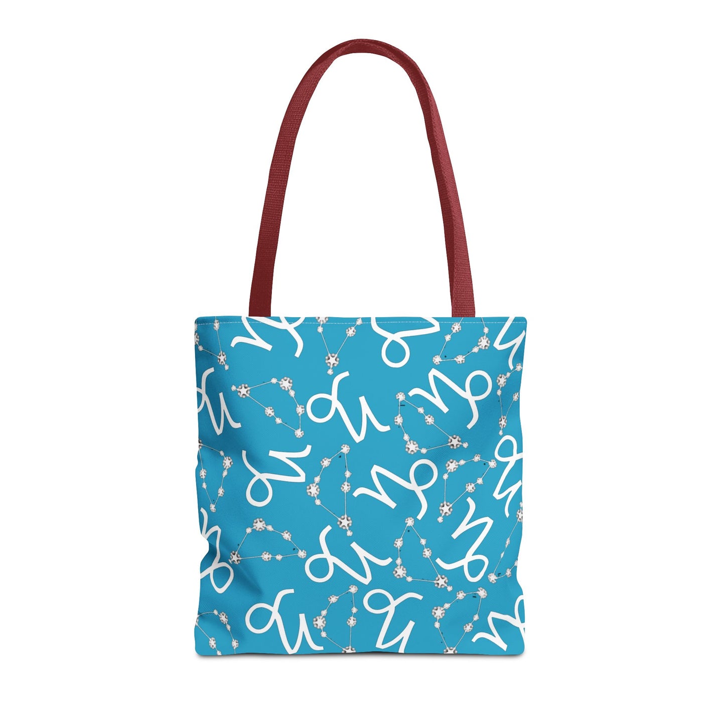 Tote Bag, Capricorn Zodiac Sign, AOP, (Turquoise, White)