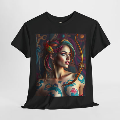 Unisex Heavy Cotton T-Shirt, Sagittarius, Zodiac v1, Sexy Art