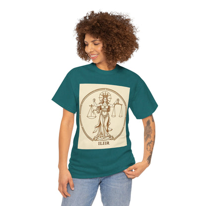 Unisex Heavy Cotton T-Shirt, Libra Goddess v1, Zodiac Design