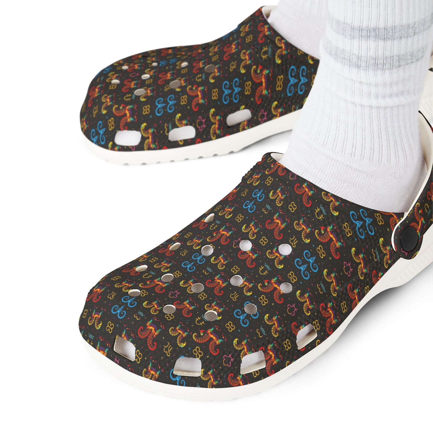 EVA Foam Rubber Shoes, (AOP), Aries, Zodiac v1, Pattern