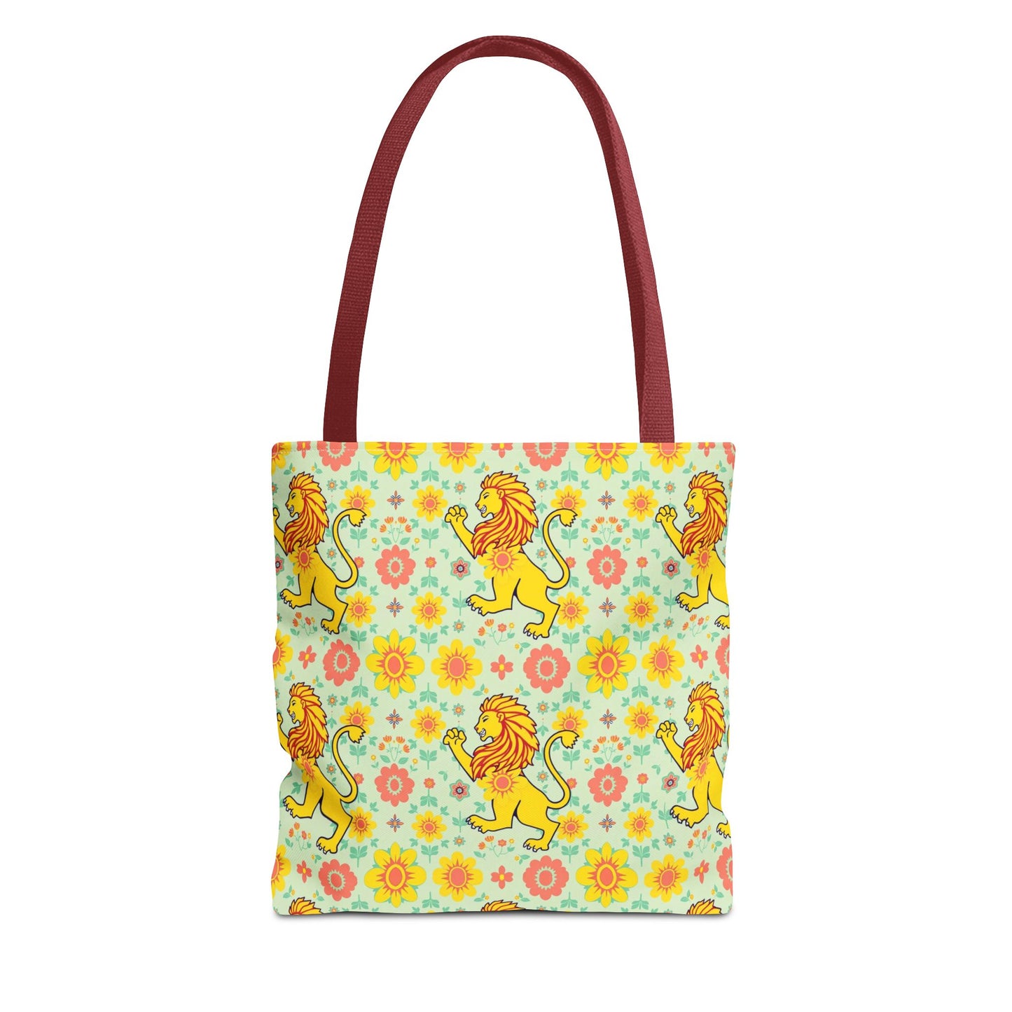 Tote Bag, (AOP), Leo, Zodiac v2, Flower Pattern