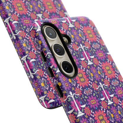 Tough Cases, Libra, Zodiac v4, Flower Pattern
