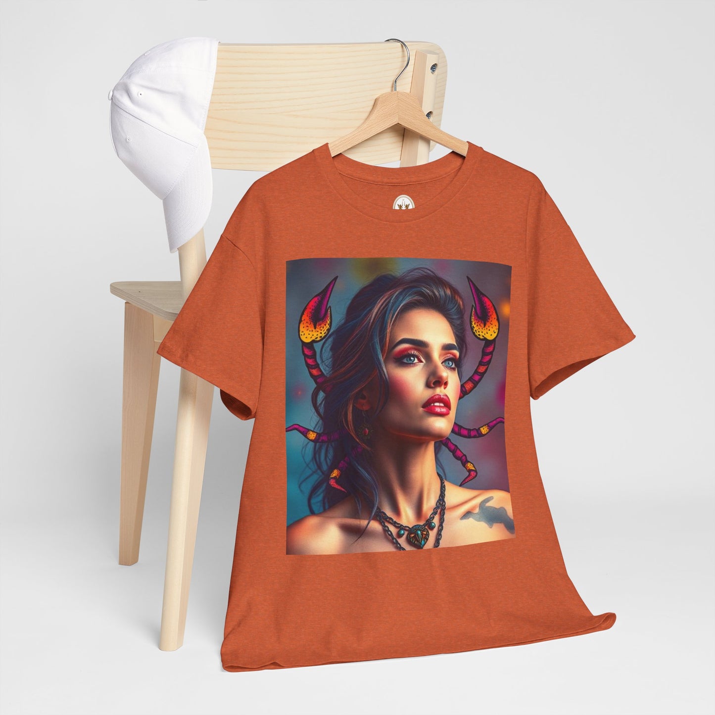 Unisex Heavy Cotton T-Shirt, Scorpio, Zodiac v2, Sexy Art