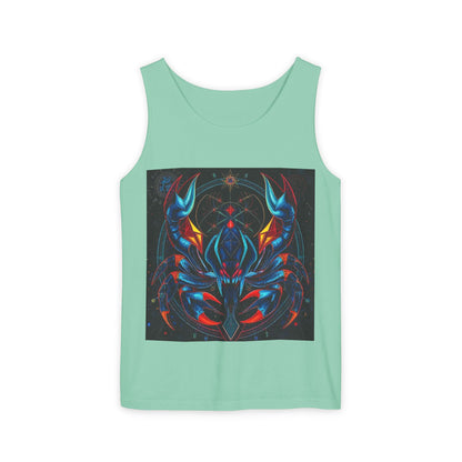 Unisex Garment-Dyed, Tank Top, Scorpio Design, Pop Art v1, 100% US cotton