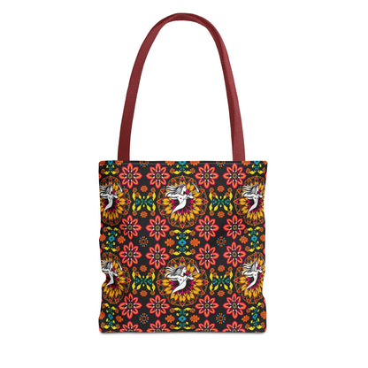 Tote Bag, (AOP), Sagittarius, Zodiac v3, Flower Pattern