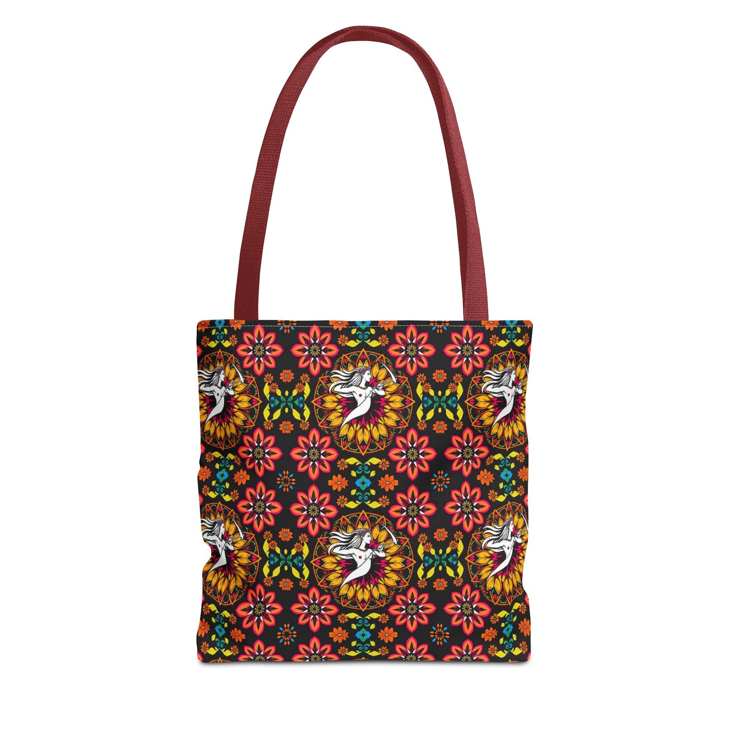 Tote Bag (AOP), Sagittarius, Zodiac v1, Flower Pattern