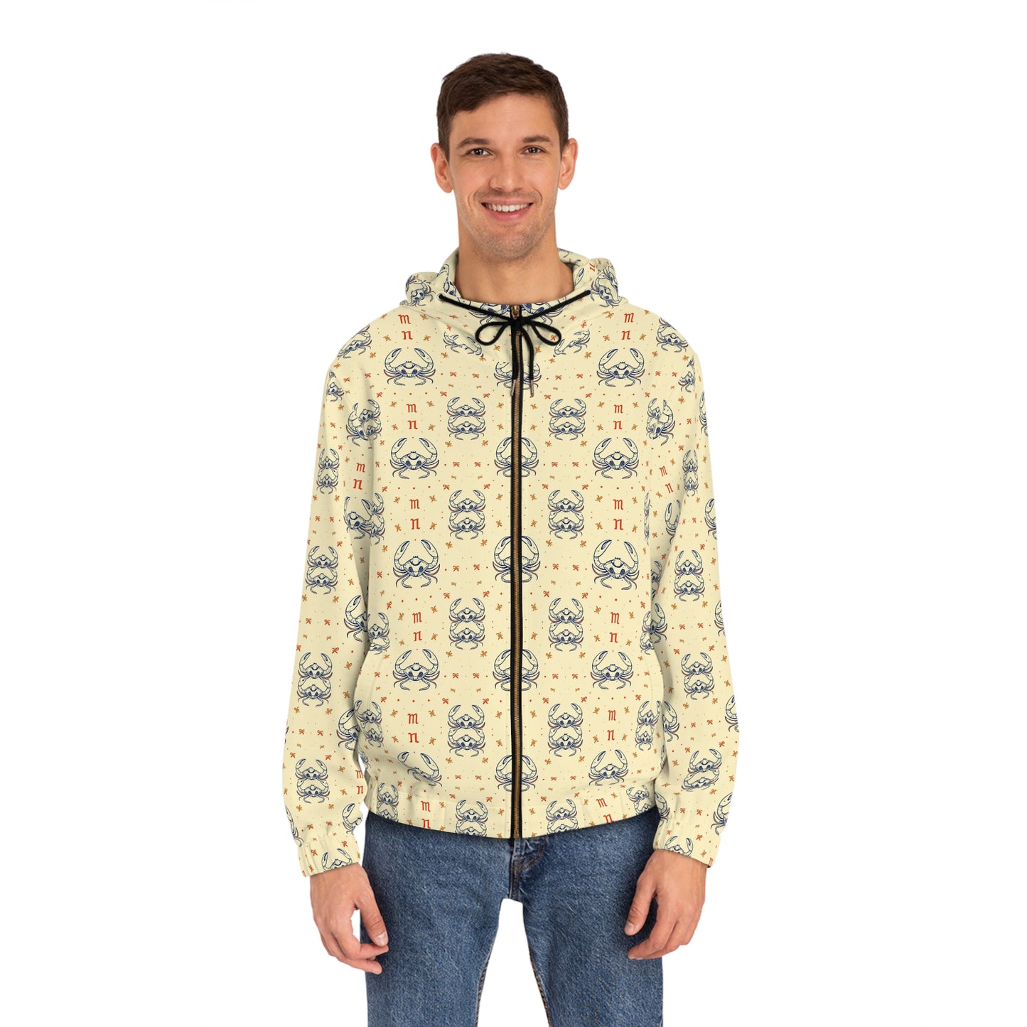 Full-Zip Hoodie (AOP), Cancer, Zodiac v4, Pattern