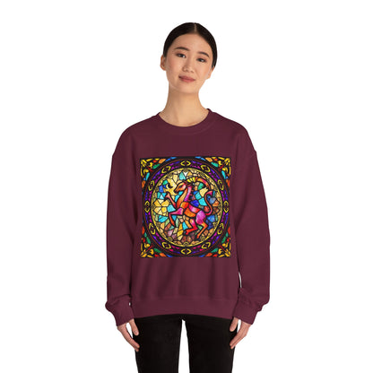 Unisex Heavy Blend™ Crewneck Sweatshirt, Glass, Aries Zodiac Design