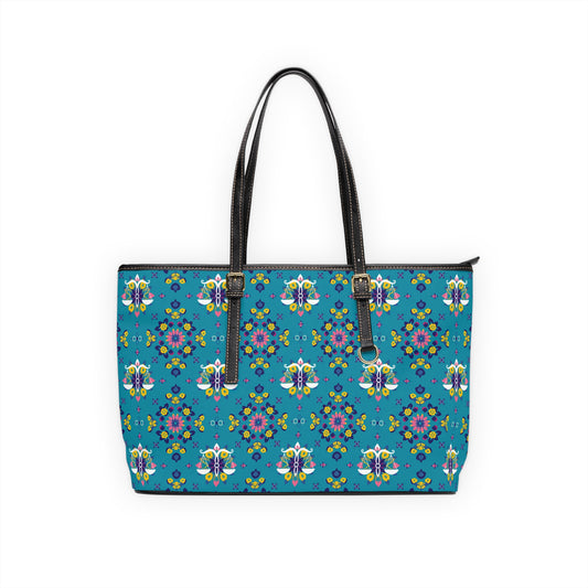 Leather Shoulder Bag, Libra, Zodiac v1, Flower Pattern