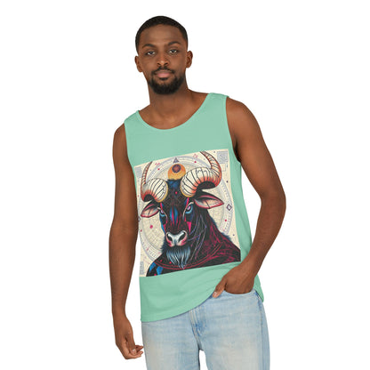 Unisex Garment-Dyed, Tank Top, Taurus Design, Pop Art, 100% US cotton