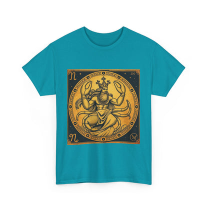 Unisex Heavy Cotton T-Shirt, Crab King, Cancer Zodiac Design