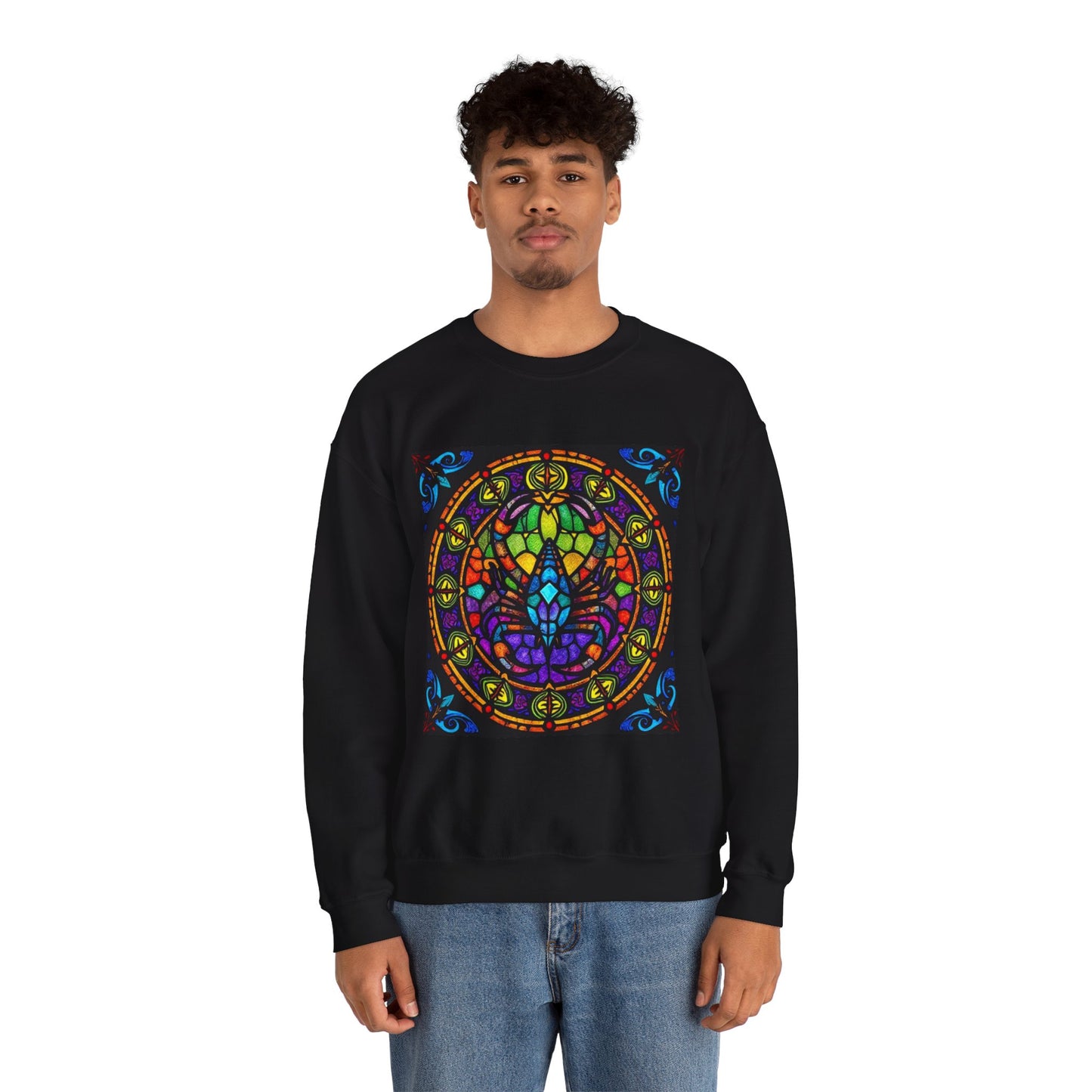 Unisex Heavy Blend™ Crewneck Sweatshirt, Glass 1, Scorpio Zodiac Design