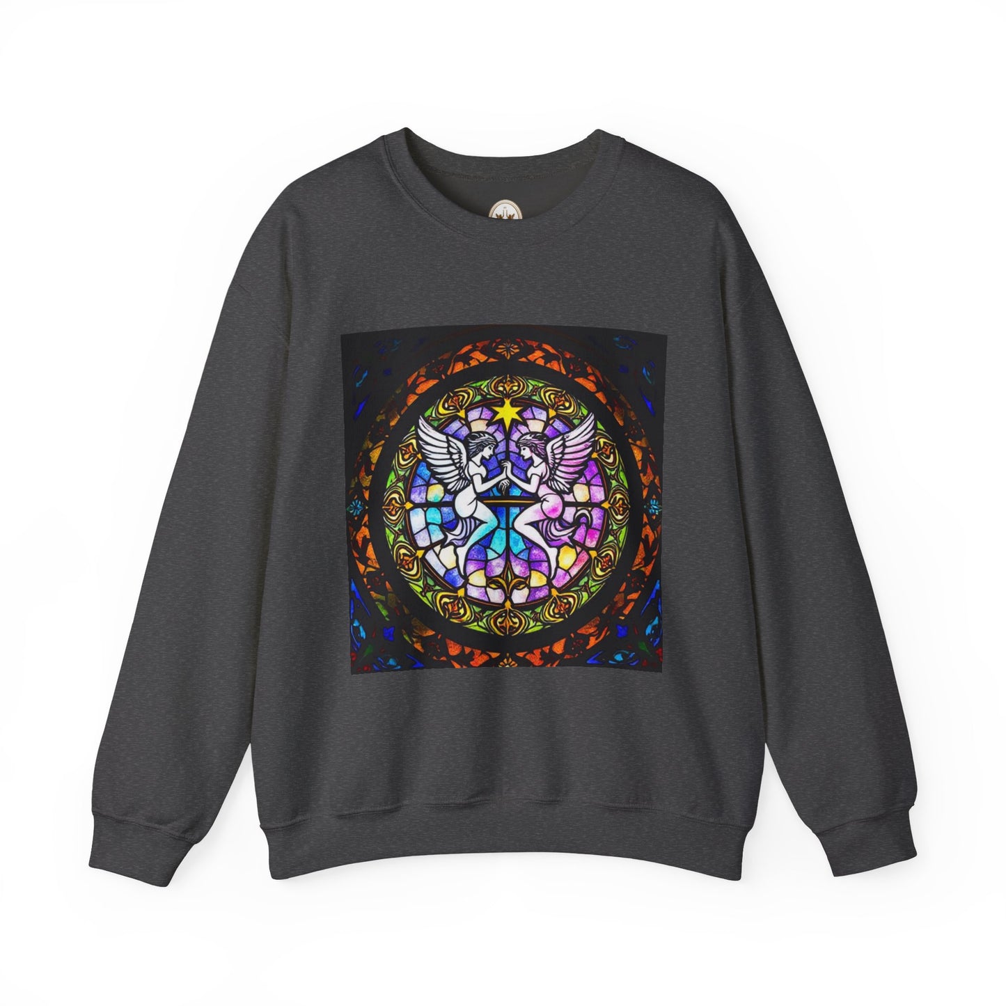 Unisex Heavy Blend™ Crewneck Sweatshirt, Glass 1, Gemini Zodiac Design