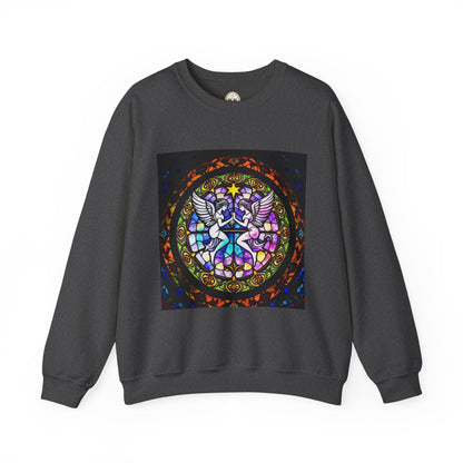 Unisex Heavy Blend™ Crewneck Sweatshirt, Glass 1, Gemini Zodiac Design