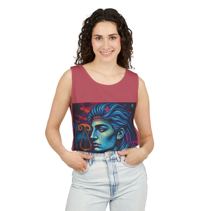 Unisex Garment-Dyed, Tank Top, Libra Design, Pop Art v1, 100% US cotton