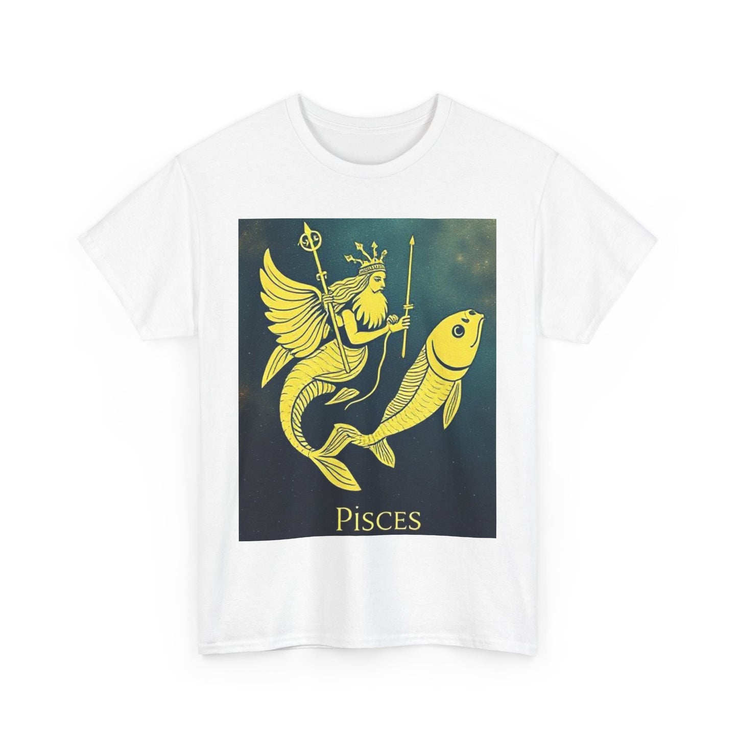 Unisex Heavy Cotton T-Shirt, Pisces Queen, Zodiac Design